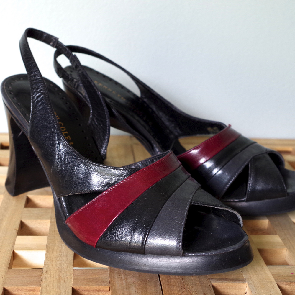 Vintage Kenneth Cole Slingback Chunky Heel Shoes